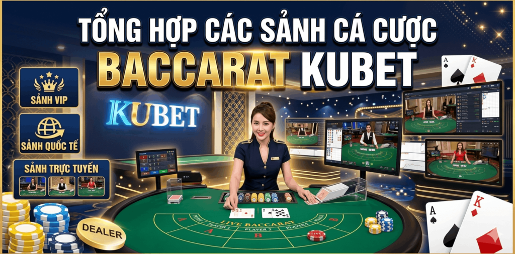Tổng hợp các sảnh cá cược Baccarat Kubet